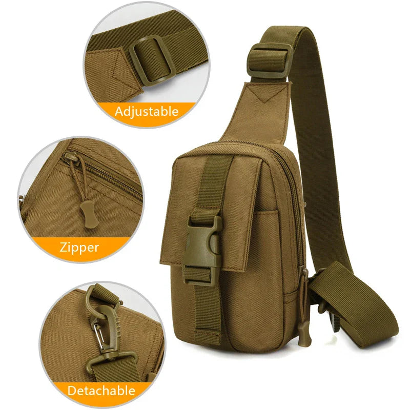 Bolsa Tática de Peito — Crossbody Militar para Hiking, Trekking e Outdoor