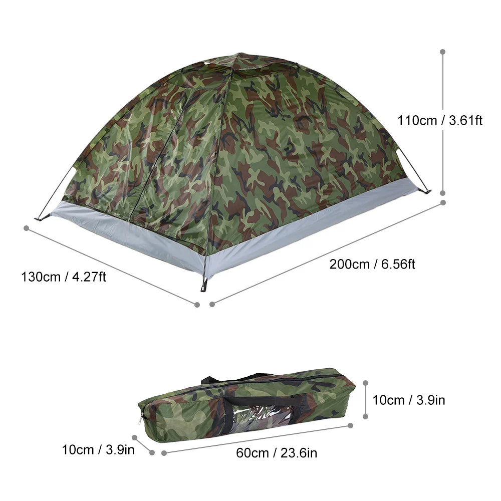 Barraca de Camping Portátil 1 Pessoa Camuflada