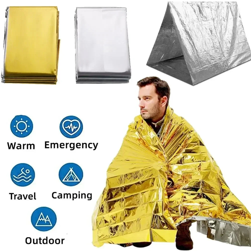 Manta Térmica de Emergência — Sobrevivência e Resgate Outdoor