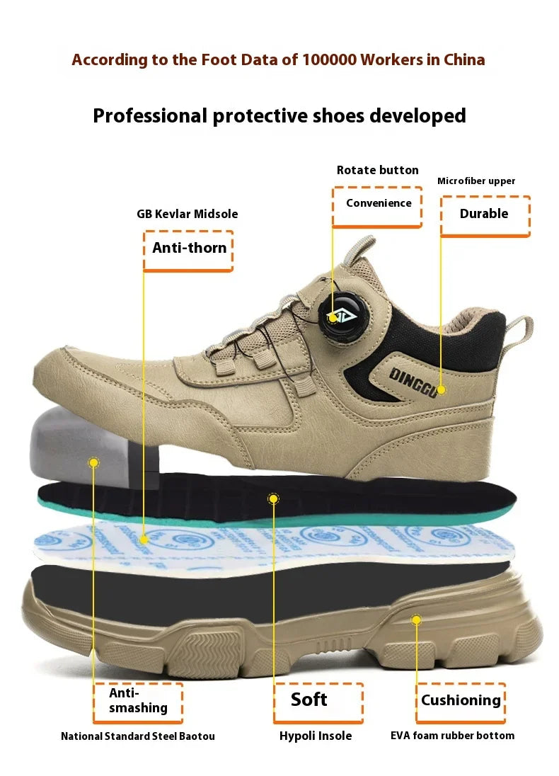 Botas de Segurança Masculinas com Bico de Aço