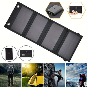 Carregador Solar Portátil — Dobrável, 12V USB para Outdoor e Emergência
