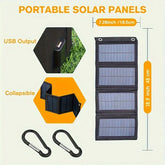 Carregador Solar Portátil — Dobrável, 12V USB para Outdoor e Emergência